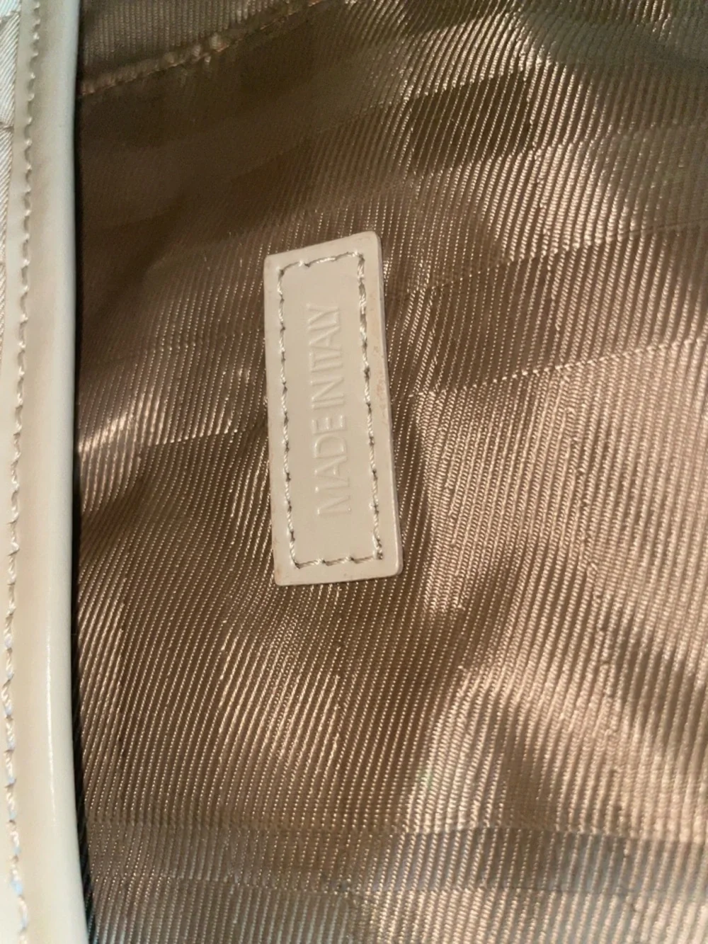 Burberry Cream Quilted Satchel with Buckle Strap Details
